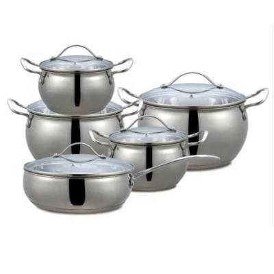 China Sustainable 10 PCS Apple Shape Kitchen Cookware Sets New Design Custom Kitchenware Stainless Steel Pot Set for sale