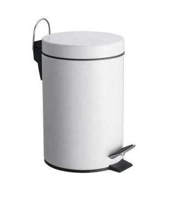 China Small Hotel Bathroom Non-Slip Waste Sustainable Rubbish Bin Custom Stainless Steel Pedal Trash Can With Lid for sale