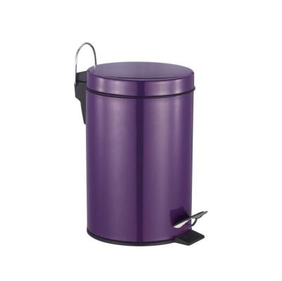 China Sustainable High Grade Purple Stainless Steel Trash Bin Trash Bin for sale