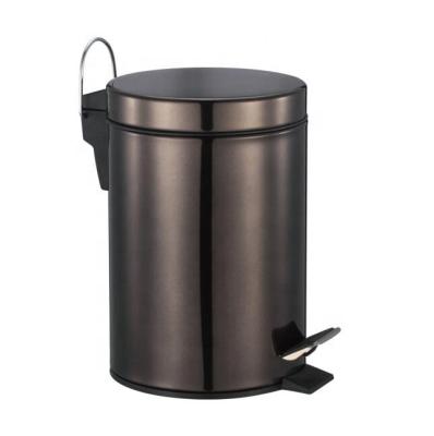 China Durable Hot Selling Black Stainless Steel Trash Can for sale