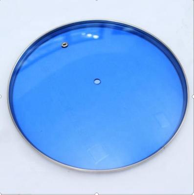 China Sustainable G Type Blue Tempered Glass Lid for sale