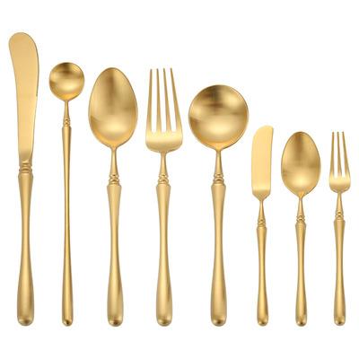 China Sustainable Nordic Golden Western Stainless Steel Cutlery Set for sale