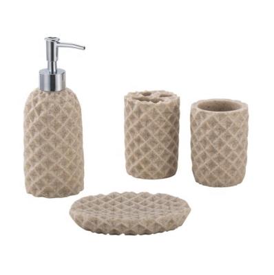 China Sustainable Hotel Decoration Resin Bathroom Accessory Set for sale