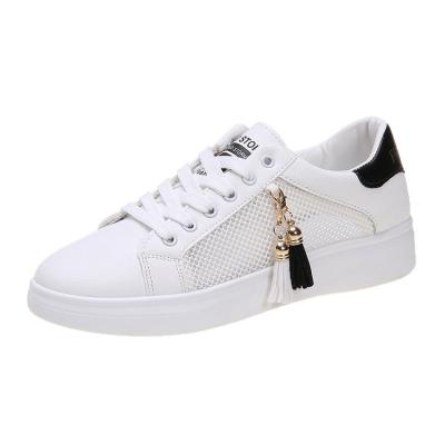 China CUSHIONING Summer breathable mesh upper round head lace up low top women's shoes small white mesh shoes women's shoes for sale