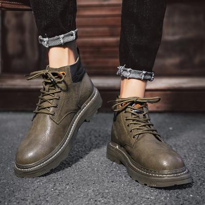 China Deodorization 2021 hot sale new men's leather casual boots tend face fashion soft boots for man for sale