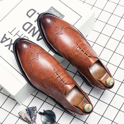 China Waterproof 2021 High Quality Brand Men's Formal Black Leather Derby Shoes Men's Handmade Stylish Shoes for sale