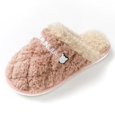 China CUSHIONING the best winter plush men's and women's wholesale indoor indoor home to keep warm shoe designer bear slippers for sale