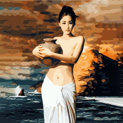 China E413 Gifts and Crafts Wall Paintings Canvas Decor CLASSIC Body Art Digital Number Digitized Oil Painting for sale