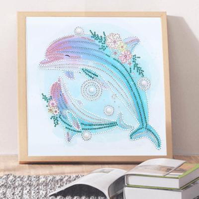 China Cunzhen CLASSIC Customized 30*30cm Dolphin Dz540 Diamond Painting Kits New Diamond Painting Kits for sale