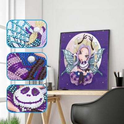 China Realistic Cunzhen Customized 30*30cm Fairy Living Room Decoration Diamond Painted Dots Wall Painting Dz535 for sale