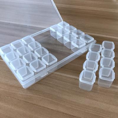 China 28 Slots Adjustable Plastic Storage Stored Tile Box For Jewelry Diamond Embroidery Craft Diy Bead Diamond Painting Storage Box for sale