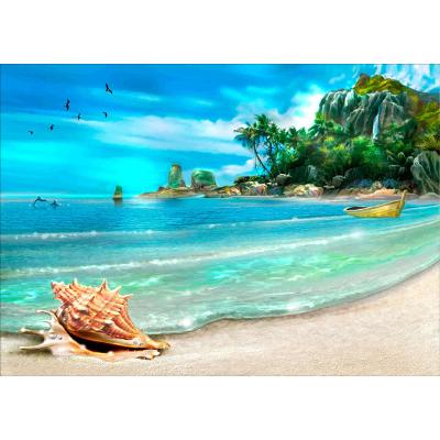 China Modern Conch DIY Seascape Diamond Painting for Gift and Home Decor with Partial Covered Round Acrylic Diamond on Oil Canvas 40x30cm for sale