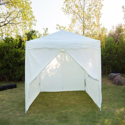 China Portable Camping Trailer Tent 3-Season Large Family Canvas Oxford Waterproof White Camping Pop Up Canopy Tent With Walls for sale