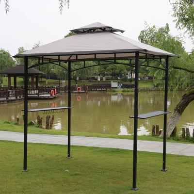 China gazebo shelter for patio 8' x6 steel metal hardtop BBQ grill gazebo decorative gazebo tent for sale