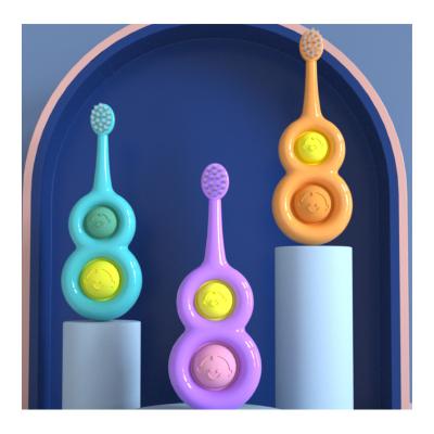 China Cute Toothbrush Home Training Children's Unique Handle Design Baby 2-6 Years Old Soft Bristle Toothbrush for sale