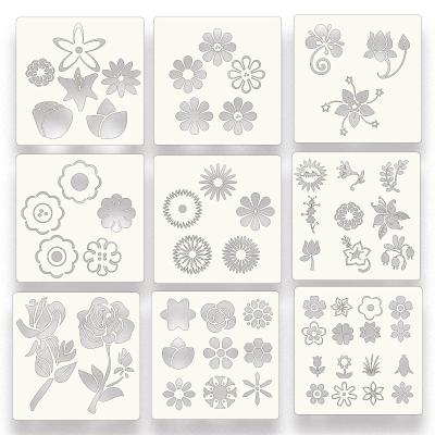 China School Teaching+Office+Home 13*13cm Customize Art Pet Adhesive Painting Wall Stencil For Decoration for sale