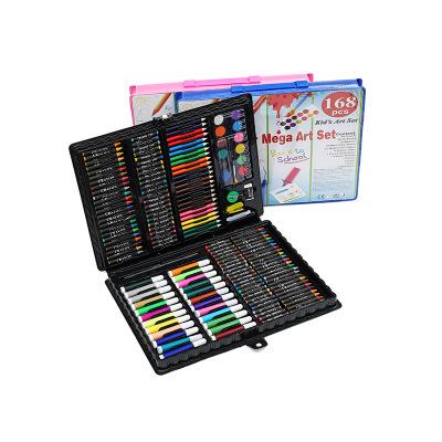 China Fashion Handle Design Box 168 Pcs Gift Coloring Drawing Painting Art Set For Kid for sale