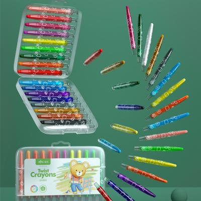 China Teaching+Office+Home School Non-Toxic Rolling Plastic Box Smooth Color Drawing Pencil Set For Kids for sale