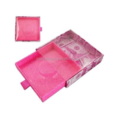 China New Recycled Materials Light Pink Magnetic Eyelash Box Case Packaging Empty Custom Eyelash Glitter Packaging Box for sale