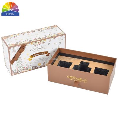 China Recycled Hot Metal Logo Perfume Hot Stamping Paper Custom Materials White Sale Packaging Logo Cosmetic Box With Ribbon for sale