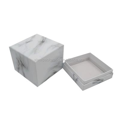 China Luxury Recycled Materials Hot Selling Recycled Paper Box With White Marble Foam Candle Box for sale