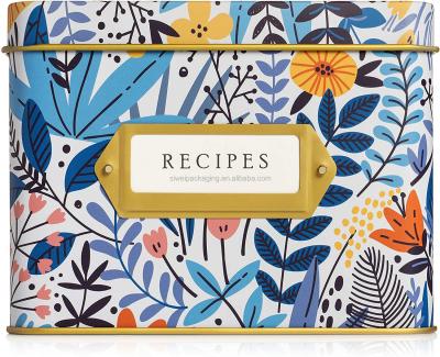 China Bring charm and cheer into your kitchen wholesale decorative rectangle card tin recipe great for fathers day for sale