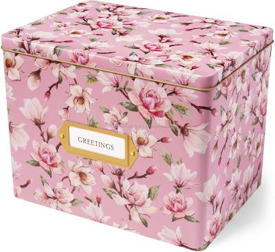 China Bring charm and cheer into your kitchen printing tin recipe box with wood top for fathers day for sale