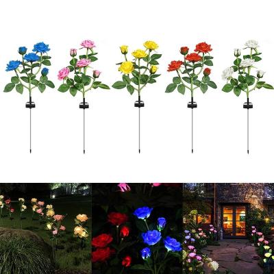 China Outdoor Waterproof Home Lawn Lamp Landscape Garden Decorative Night Lights LED Rose Flower Solar Light for sale