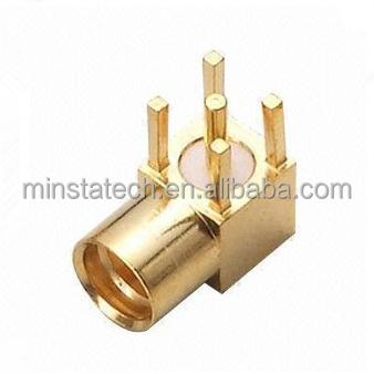 China Female RF MMCX PCB Mount RF Right Angle Connector for sale