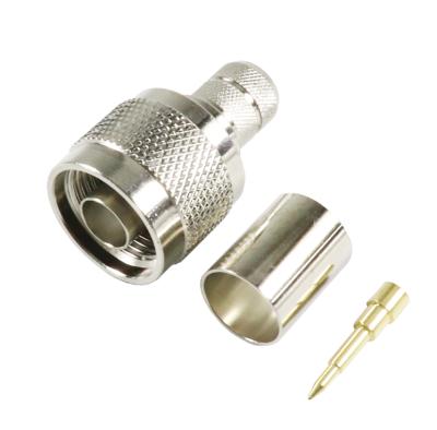 China RF N Male Plug RF Crimp Coaxial Connector For LMR400 RG8 RG214 Cable for sale