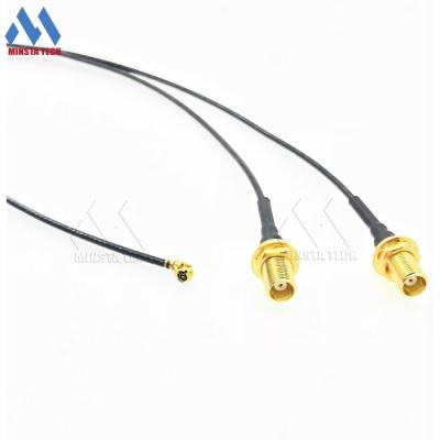 China Female telecommunication rf pigtail cable mcx bulkhead to u.fl ipex for sale