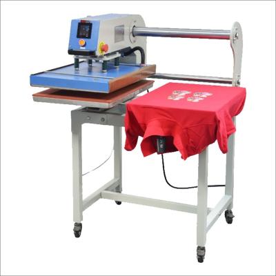 China Automatic Garment Shops Up Sliding Pneumatic Double Station Heat Press Machine Industrial Garment Press Machine for sale