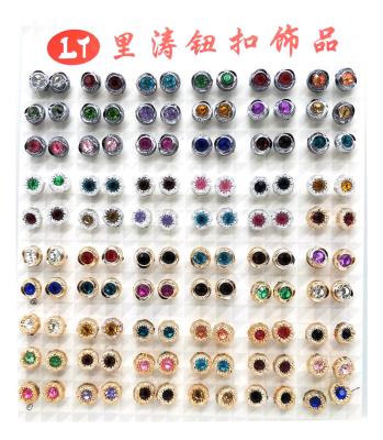 China Washable Custom Multicolor Exquisite Acryl Shirt Buttons Diamond DIY Rhinestone Sticky Clothes Buttons for sale