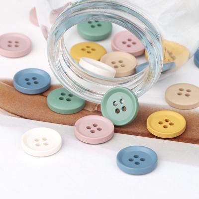 China Washable Button Maker Resin Button 4 Holes Open Resin Buttons Sewing Volume For Garment for sale