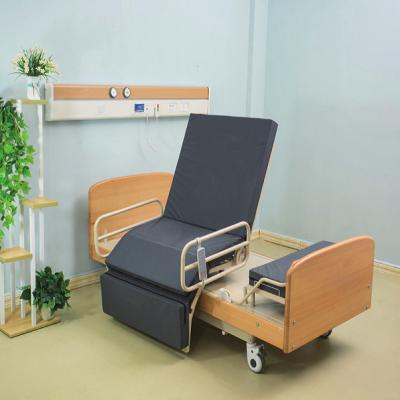 China Metal Newcomer Wood Medical Room Hospital Furniture Clinic Home Care Elder Patient Rotating Bed for sale