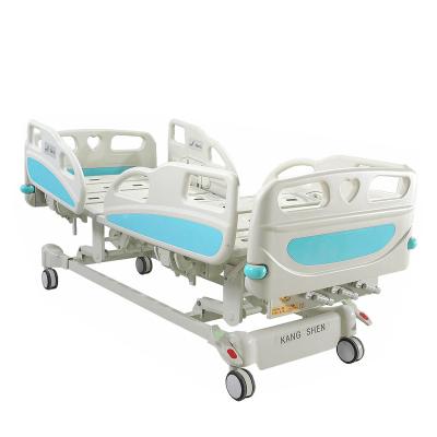 China Hospital bed style size latest quality 3function hospit bed manual with pp guard rail free used hospital bed for sale