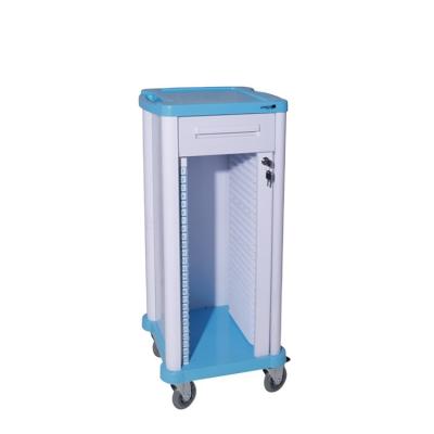 China ABS BT-CHY002 Easy Clean Patient Records Storage Mobile Medical Chart Rack Trolley for sale