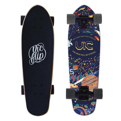 China Adult 27inch Fish Board Skateboard Mini Cruiser Skateboard OEM Direct Custom With 7 Ply Maple Wood Deck For Adults for sale