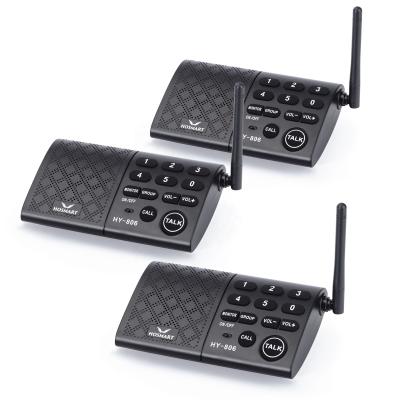 China High Quality 6 Channel Portable Two Way Wireless Hotel Intercom For Communication 3 Stations for sale