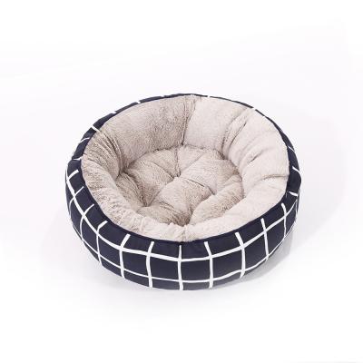 China 2022 Travel Pet Products Around Comfortable Lattice Cotton Pet Bed Dog Bed Cat Bed for sale