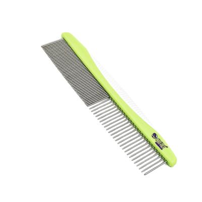 China 2022 Sustainable Amazon Pet Product Pet Brush Stainless Steel ABS Handle Cat Grooming Dog Brush for sale