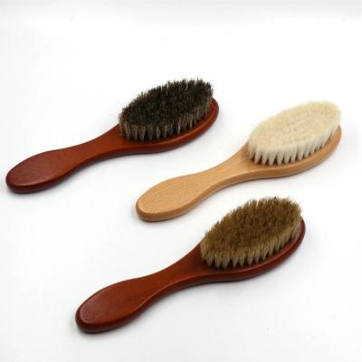 China New Product Fashionable Beard Brush Comb Hair Comb Beard Brush Custom Boar Bristle With Wooden Handle Beard Brush for sale