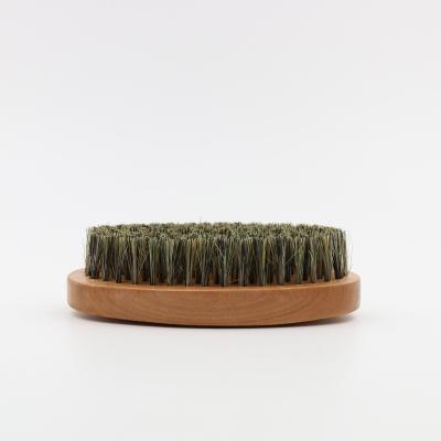 China Fashionable Hair Comb Wooden Shaving Brush Round Handle Beard Brush Boar Bristle Beard Brush for sale