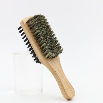 China Fashionable Wooden Nylon Nylon Brush Comb Long Handle Double Side Comb Anti Static Hair Square Brush for sale