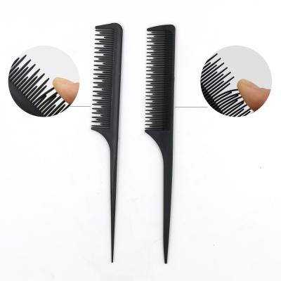 China Barber Comb Heat Resistant (Black) Carbon Fiber Salon Anti-Static Plastic Braiding Hairstyle Comb for sale