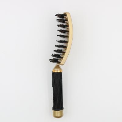 China Fashionable Barber Hair Brush Special Gold Head Salon Brush Hair Comb Hair Shape Blowing Ribs Comb Large Curved Comb Hair Brush for sale