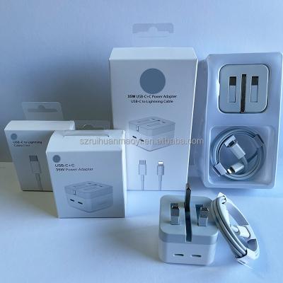 China Mobile Phone New 35W USB-C+C Dual C Charger Cord-Connector Fits Apple 14 Power 35W Ultra-Fast Charging UK Adapter for sale