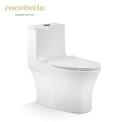 China 1 YEAR Ceramic Sanitary Suite Double-Flow Siphonic Strap Toiletries Floor Standing Modern Hotel One-Piece Toilet Around Double-Flow for sale