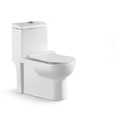 China Western Wholesale Ceramic One-Piece Toilet Closestool Double-Flow Strap Washdown Modern Design Bathroom WC Chinese Sanitary Ware for sale