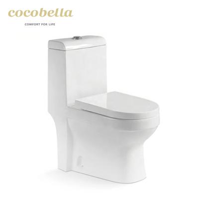 China Double-Flow Ceramic Sanitary Ware Toilet With Bidet Toilet One Piece UF Floor Mounted Toilet Bowl And Soft Closing Cover for sale